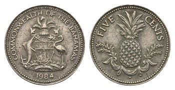 Багамские острова (Багамы) 5 центов 1984 KM 60 медно-никель 4664-622