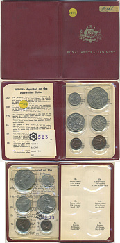 Австралия набор из 6 монет (1, 2, 5, 10, 20 и 50 центов) 1972 в оригинальной банковской упаковке KM MS5 (62, 63, 64, 65, 66 и 68) UNC 8-2-06-32