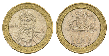 Чили 100 песо 2005 KM 236 биметалл 4638-342