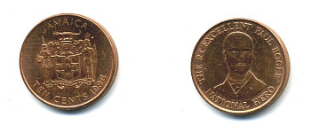 ЯМАЙКА 10 ЦЕНТОВ 1996 МАРКУС ГАРВИ KM 146.2 сталь плакированная медью 4364-1055
