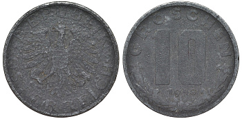 Австрия 10 грошей 1948 KM 2874 цинк 4163-241