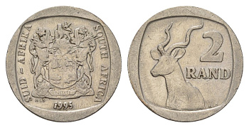 ЮАР 2 ранда 1995 KM 139 медь плакированная никелем 4626-1152