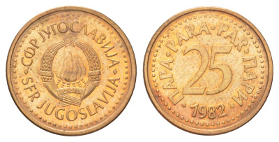 Югославия 25 пара 1982 KM 84 бронза UNC 4627-945