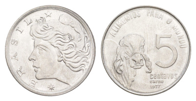 Бразилия 5 сентаво 1977 ФАО - Зебу KM 587 нержавеющая сталь UNC 4644-424