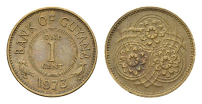 Гайана 1 цент 1973 KM 31 никель латунь 4674-964