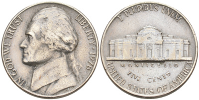 США 5 центов 1978 Джефферсон KM A192 медно-никель 190-126