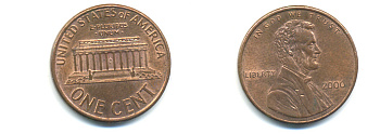 США 1 ЦЕНТ 2000 ЛИНКОЛЬН KM 201b цинк плакированный медью UNC 179-528
