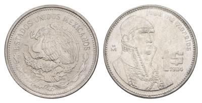 Мексика 1 песо 1984 Mo KM 496 медно-никель UNC 4637-617