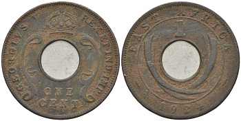 Британская Восточная Африка 1 цент 1924 Георг V (1910-1936) KM 22 бронза 110-815
