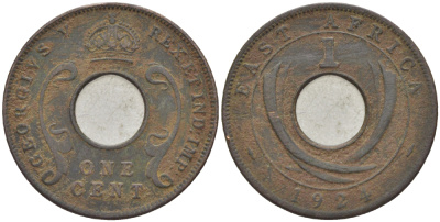 Британская Восточная Африка 1 цент 1924 Георг V (1910-1936) KM 22 бронза 110-815