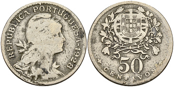 Португалия 50 сентаво 1928  KM 577 медно-никель    4153-117