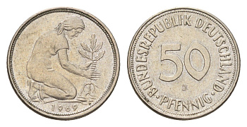 ФРГ 50 пфеннигов 1969 J KM 109, J. 384 медно-никель 4621-119