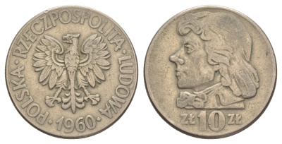 Польша 10 злотых 1960 Тадеуш Костюшко Y 50 медно-никель 4587-1124