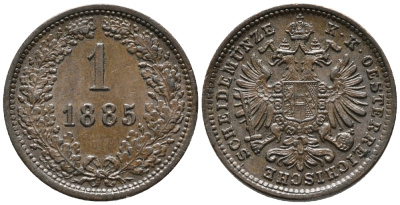 АВСТРИЯ 1 КРЕЙЦЕР 1885 БОЛЬШОЙ ОРЁЛ KM 2187 медь 66-116