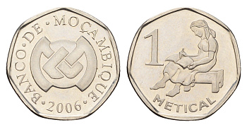 Мозамбик 1 метикал 2006 KM 137 сталь плакированная никелем UNC 4588-1053
