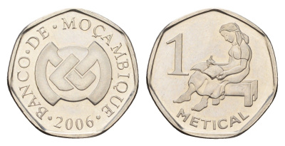 Мозамбик 1 метикал 2006 KM 137 сталь плакированная никелем UNC 4588-1053
