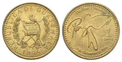 Гватемала 1 кетсаль 1999 KM 284 никель латунь UNC 4667-616