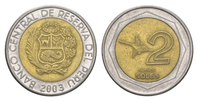 Перу 2 соля 2003 KM 313 биметалл 4638-322