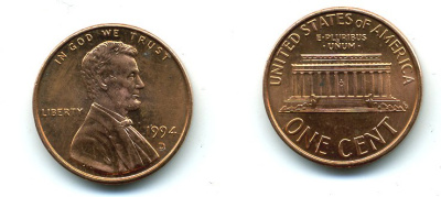 США 1 ЦЕНТ 1994 D, ЛИНКОЛЬН KM 201b цинк плакированный медью 46-1026