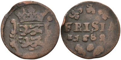 Фризия (Friesland), Нидерланды 1 дуит 1682 KM 61 медь 4577-345