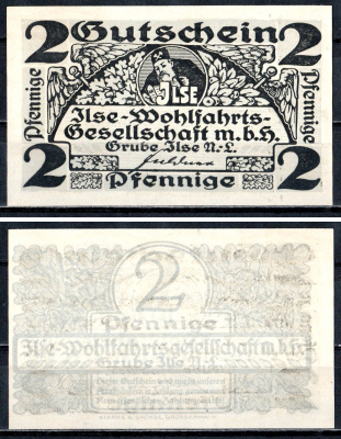 Бюкген (Пруссия, Бранденбург) 2 пфеннига ND Общество благосостояния Ильзы (Ilse) 7556-37-1-2