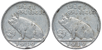 Австрия жетон 1939 удачи, свинья с клевером алюминий 4121-213