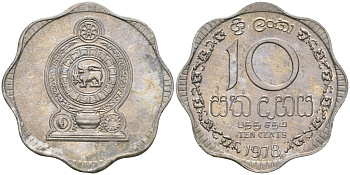 Шри-Ланка 10 центов 1978 KM 140a алюминий 4135-1146