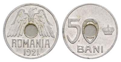 Румыния 50 бань (бани) 1921 KM 45 алюминий 4636-355