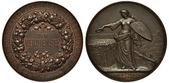 САКСОНИЯ МЕДАЛЬ 1919 ЗА ЗАСЛУГИ, МАГДЕБУРГ, 64 мм, 152,2 гр бронза 1082-5-42