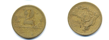 БРАЗИЛИЯ 2 КРУЗЕЙРО 1946 KM 559 алюминевая бронза 76-952