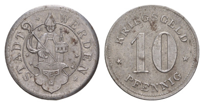 Верден 10 пфеннигов ND Funck 595.2A, Men05 26567.2, Men18 33394.2 железо 4657-1047
