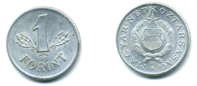 Венгрия 1 форинт 1982 BP, Народная республика (1949-1989) KM 575 алюминий 59-1532
