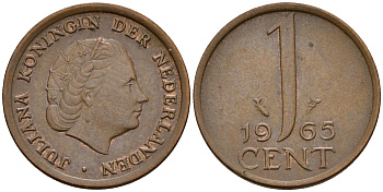 Нидерланды 1 цент 1963 Юлиана (1949-1980) KM 180 бронза    4598-233