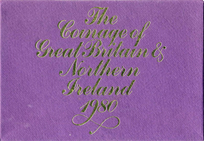 Великобритания официальный набор из 6 монет + жетон монетного двора 1980 в оригинальной пластиковой упаковке  KM PS 36  PROOF  1-6-2-31