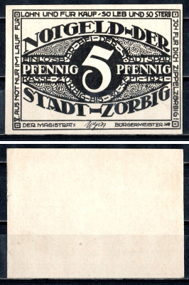 Цёрбиг (Пруссия, Саксония) 5 пфеннигов 1921 2193-42-2-2