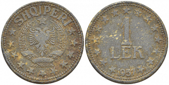 Албания 1 лек 1957 KM 36 цинк 4541-516