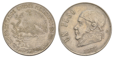 Мексика 1 песо 1975 Хосе Мария Морелос KM 460 медно-никель 4656-1217