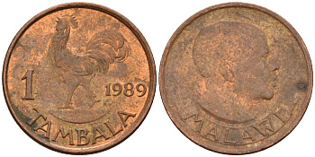 Малави 1 тамбала 1989 KM 7a сталь плакированная медью 4174-1045