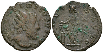 Римская Империя, императоры в Галлии антониниан 274 Тетрик, IMP C TETRICVS P F AVG, бюст императора / SALVS AVG, Салюта, персонификация Здоровья RIC 126 биллон 1073-19-114