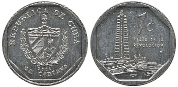 Куба 1 сентаво 2001 ИНТУР, туристические деньги KM 733 алюминий UNC M35-07