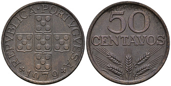 Португалия 50 сентаво 1979 KM 596 бронза 4148-414