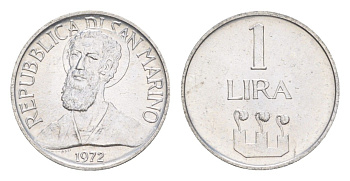 Сан-Марино 1 лира 1972 KM 14 алюминий UNC 4647-156