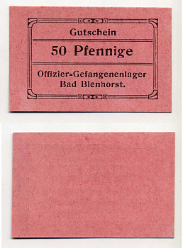 Германия 50 пфеннигов ND Бад-Бленхорст, лагерь военнопленных офицеров C-2686 бумага UNC (пресс) 000-00-00