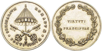 ВАТИКАН МЕДАЛЬ ND НЕОБЫЧАЙНАЯ МОЩЬ, ПАПСКАЯ РИМСКАЯ СЕМИНАРИЯ, ДИАМЕТР 41 ММ., ВЕС 22,89 ГР. серебро 1084-2-33