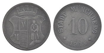 Мюнхберг 10 пфеннигов 1918 Funck 346.3, Men18 21547.3 цинк 4448-1014