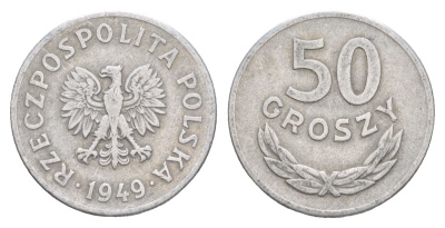 Польша 50 грошей 1949 Y 44a алюминий 4626-126