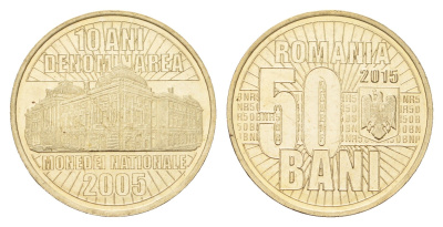 Румыния 50 бань (бани) 2015 10 лет деноминации валюты KM 337 никель латунь UNC 3459-726