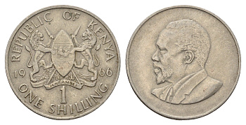 Кения 1 шиллинг 1966 Джомо Кениата KM 5 медно-никель 4114-427