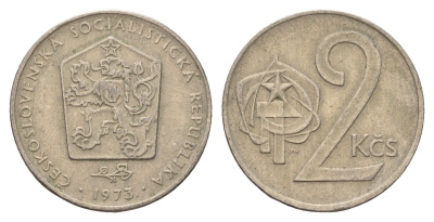 Чехословакия 2 кроны 1973 KM 75 медно-никель 4675-454