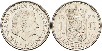 Нидерланды 1 гульден 1973 Юлиана (1948-1980) KM 184a никель 4171-121